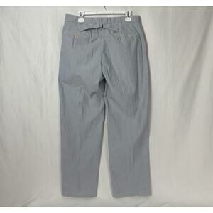 VTG Polo Ralph Lauren Pants 32x30 Blue Seersucker Cotton Chino Buckle Back RARE